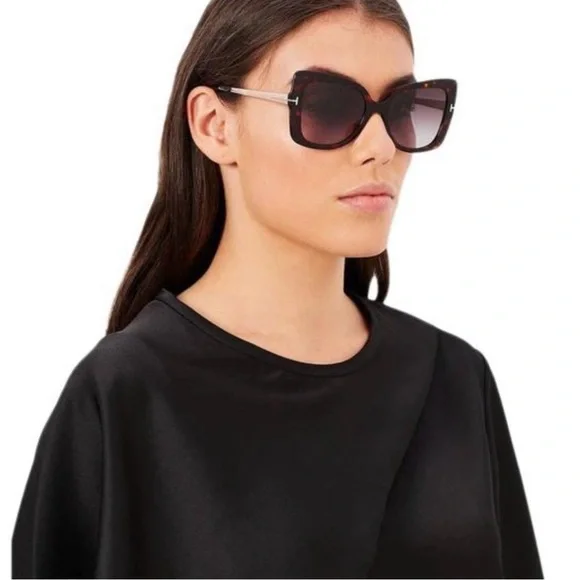 Tom Ford Gianna Sunglasses Tom Ford Brown Gradient Tint Lens Gianna Sunglasses - TF138  main image 2